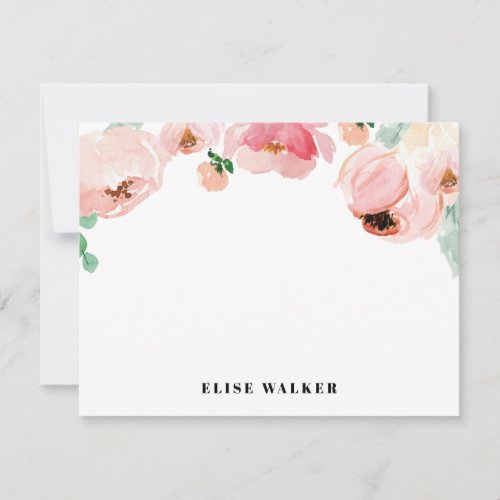 Pink Peony Spring Floral  Personalized Stationery Invitation