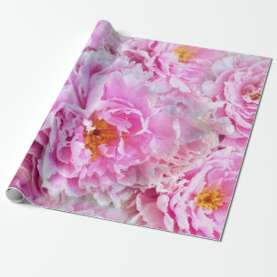 Pink Peony Summer Floral Bouquet Wrapping Paper