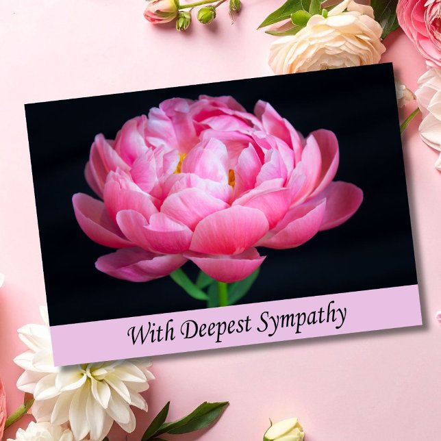 Pink Peony Sympathy Condolence Card (Creator Uploaded)