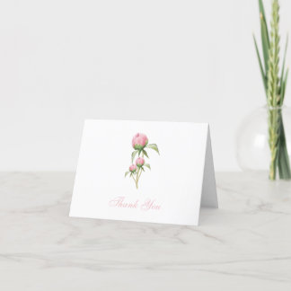 Pink Peony Thank You Card