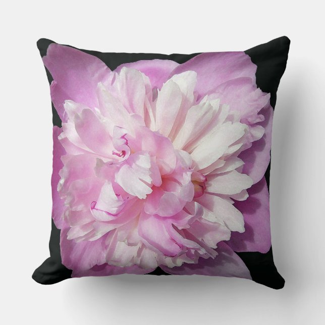 Pink Peony Throw Pillow (Front)