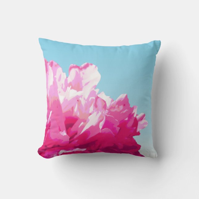 Pink Peony Throw Pillow (Front)