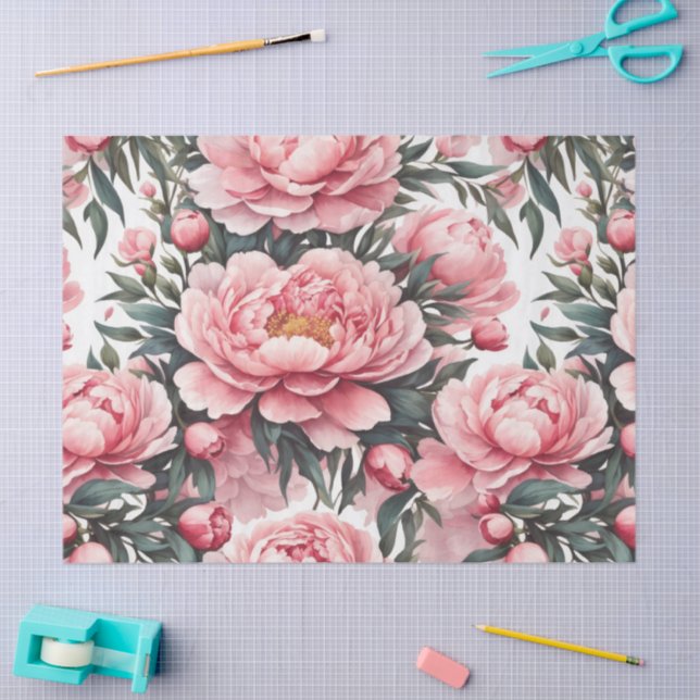 Pink Peony  Tissue Paper (Craft)