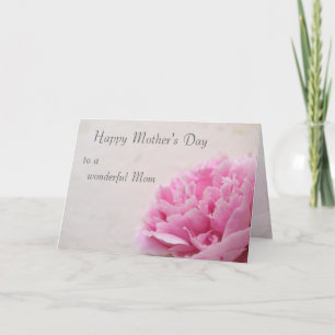 Pink peony view Mother's Day Card
