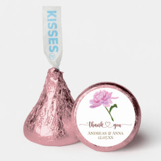  Pink Peony Wedding Thank You Hershey®'s Kisses®