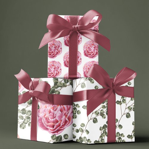 Pink Peony Wrapping Paper Sheets