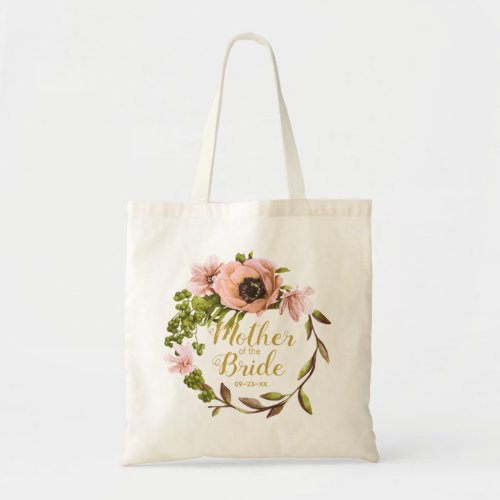 Pink Peony Wreath Mother of the Bride ID456 Tote Bag