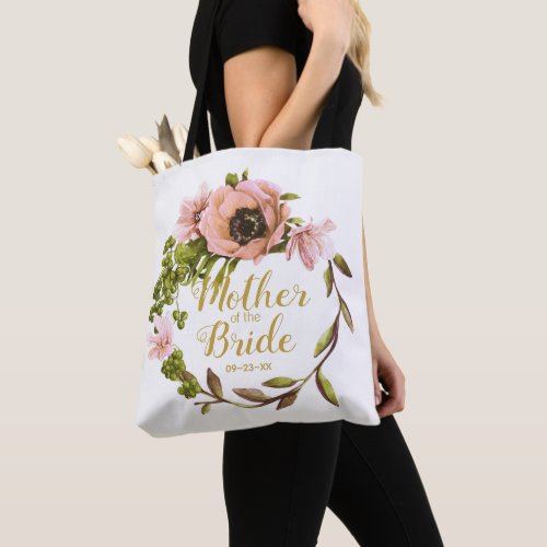 Pink Peony Wreath Mother of the Bride ID456 Tote Bag