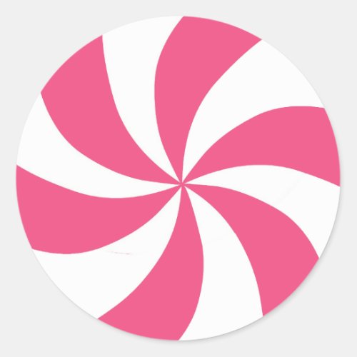 Pink Peppermint Classic Round Sticker