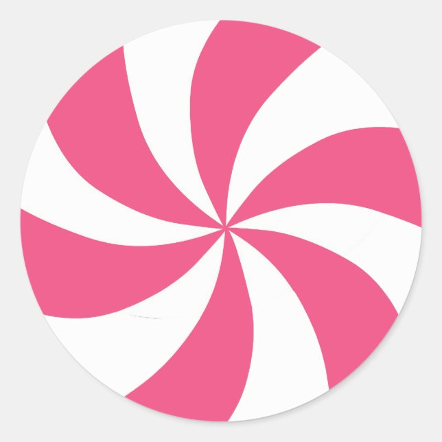 Pink Peppermint Classic Round Sticker (Front)