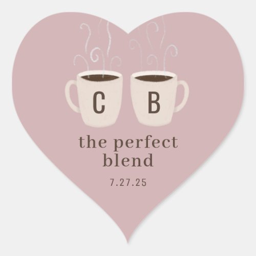 Pink Perfect Blend Couple Mugs Favor Heart Sticker