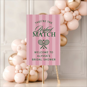 Pink Perfect Match Tennis Bridal Shower Welcome Foam Board