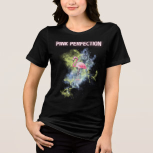 Pink Perfection: Elegant Flamingo Tri-Blend Shirt