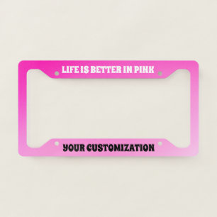 Pink Perfection License Plate Frame