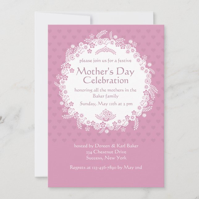 Pink Perfection Mother's Day Invitation (Front)