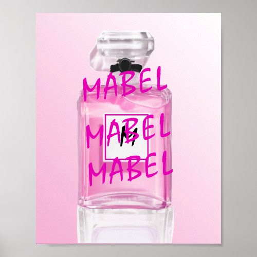 Pink Perfume Bottle Chic Stylish Personal Poster