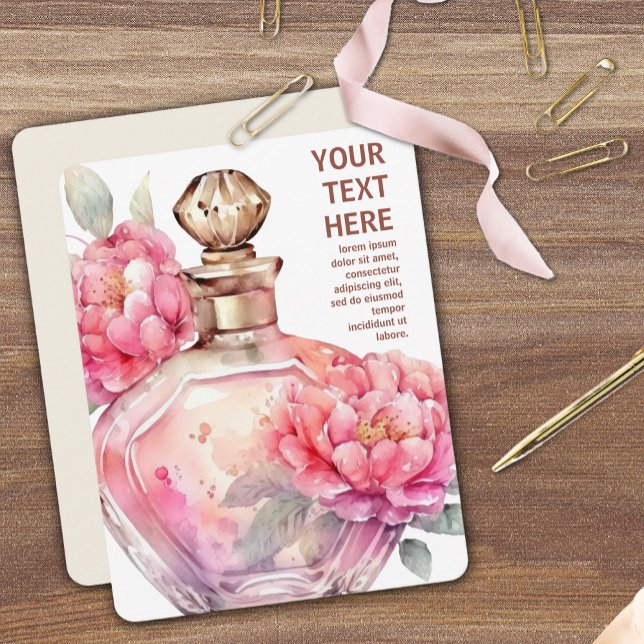 Pink Perfume Bottle Flat Note Card (Creator Uploaded)