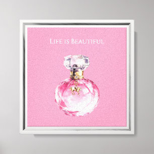Pink Perfume Bottle Horse Charm Canvas Print