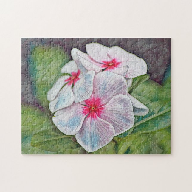 Pink Periwinkle Flower Art Puzzle (Horizontal)