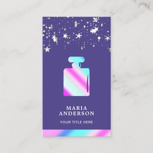 Pink Periwinkle Fragrance Gradient Perfume Bottle Business Card