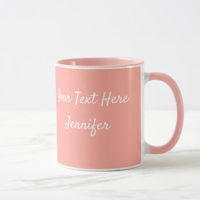 Pink Personalize Message Coffee Cup Gift Mug (Right)