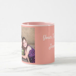 Pink Personalize PHOTO TEMPLATE Gift Coffee Mug