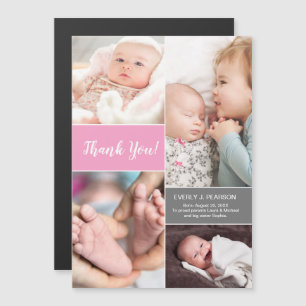 Pink Personalized 2nd Baby shower Photo Collage