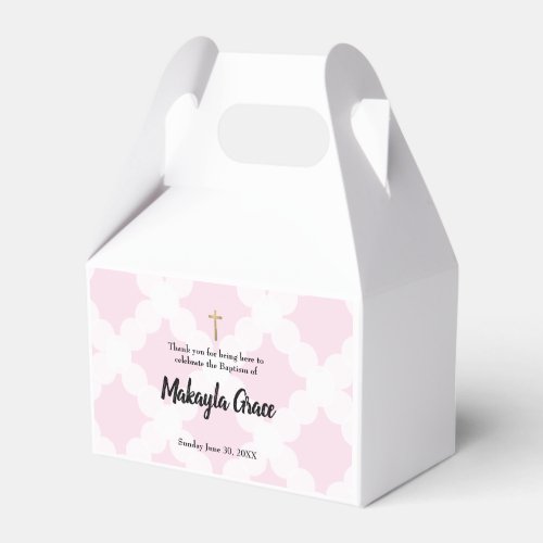 Pink personalized Baby girl Baptism Thank you Gift Favor Boxes