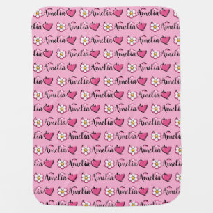 Pink Personalized Baby Name Blanket