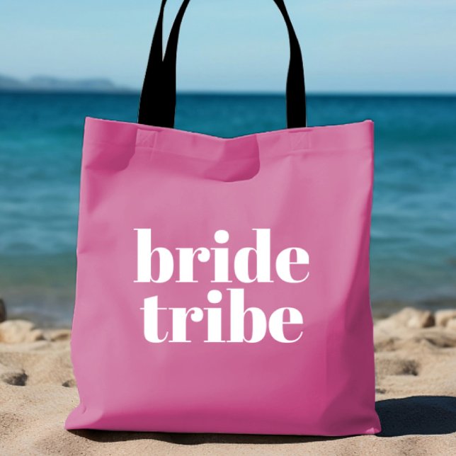 Pink Personalized Bachelorette Bride Tribe Tote (Creator Uploaded)