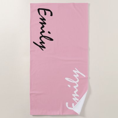 Pink Personalized Beach Towel
