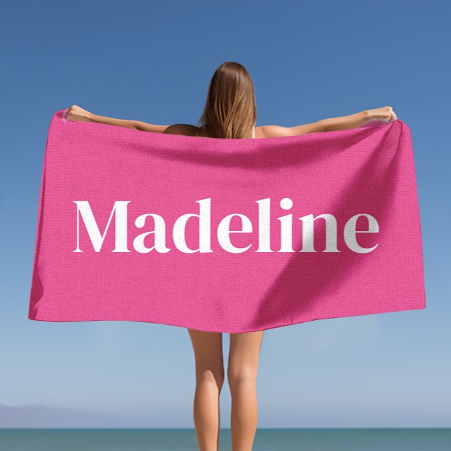 Pink Personalized Beach Towel for Bachelorette  (Creator Uploaded)