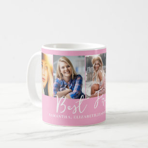 Pink Personalized Best Friends Photo Coffee Mug