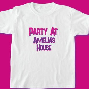 Pink  Personalized Birthday Party T-Shirt