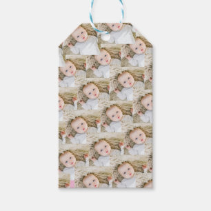 Pink Personalized Birthday photo Gift Tags