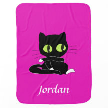 Pink Personalized Cat Blanket