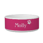 Pink  | Personalized Cat Dish at Zazzle