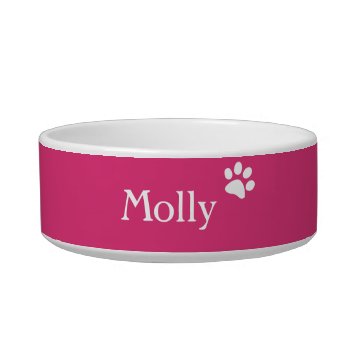 Pink  | Personalized Cat Dish by KeepsakeGifts at Zazzle