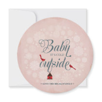 Pink Personalized Christmas Cards Non Photo