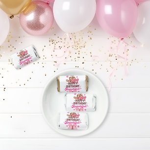 Pink Personalized Coquette Cowgirl Happy Birthday Hershey's Miniatures