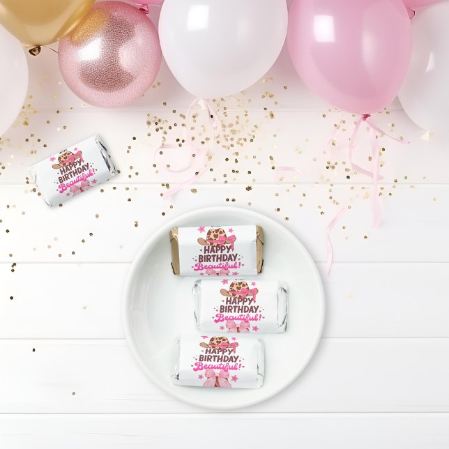 Pink Personalized Coquette Cowgirl Happy Birthday  Hershey's Miniatures (Creator Uploaded)
