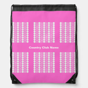 Pink Personalized Country Club Drawstring Backpack