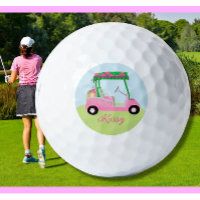 Pink Personalized Custom Golf Cart Clubs Name