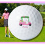 Pink Personalized Custom Golf Cart Clubs Name Golf Balls
