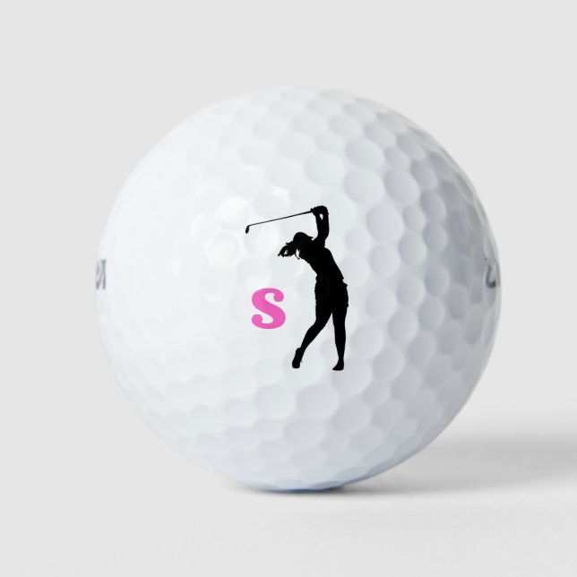 Pink Personalized Custom Monogram Golf Balls (Front)
