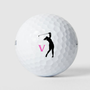 Pink Personalized Custom Monogram Golf Balls
