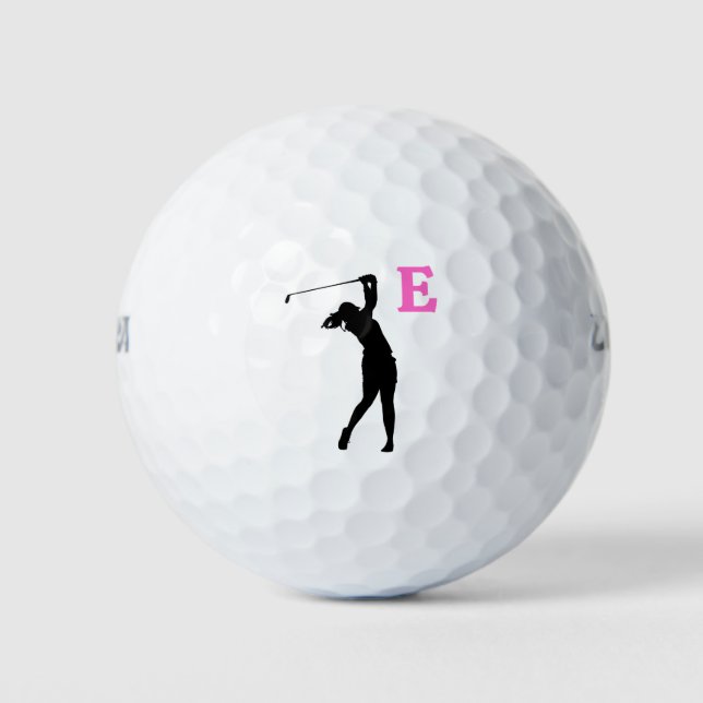 Pink Personalized Custom Monogram Golf Balls (Front)