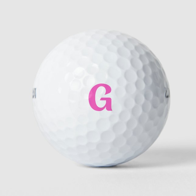 Pink Personalized Custom Monogram Golf Balls (Front)