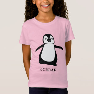 Pink personalized cute penguin illustration Girl T-Shirt