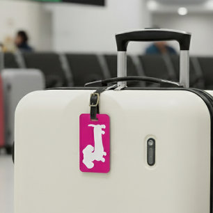 Pink Personalized Dachshund Luggage Bag Tag